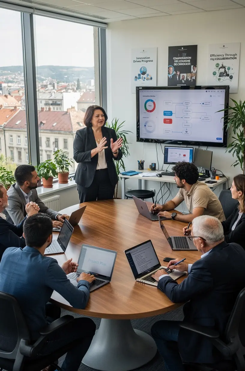 Diagrama detaliat al unui proces de automatizare pentru optimizarea fluxului de lucru în cadrul unei companii.