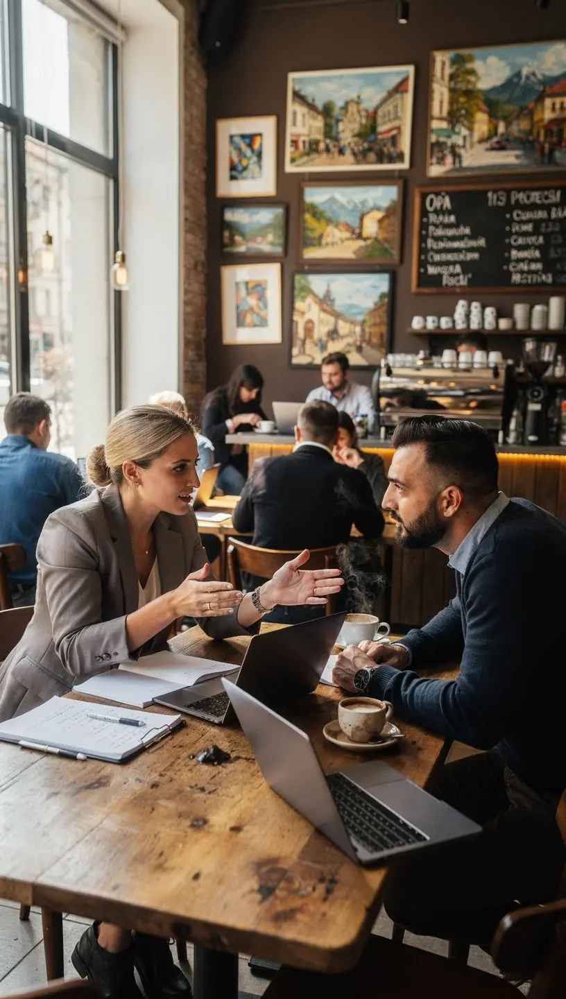 Echipa de specialiști discutând strategii pentru identificarea și eliminarea ineficiențelor prin tehnologie avansată.